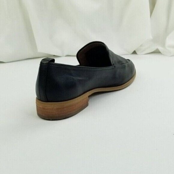 Susina Size 7 Womens Black Leather Slip on Pointed Toe Block Heel Casual Loafers - Picture 9 of 12